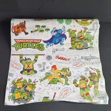 1990 Teenage Mutant Ninja Turtles Con-Tact Shelf Adhesive Paper Roll Vtg 2.5 yds