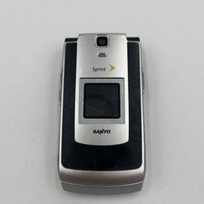 Vintage Black Silver Sanyo Katana II Flip Phone Sprint Cellular