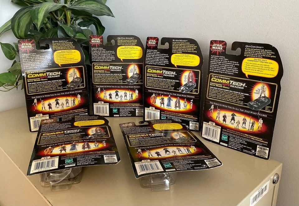 6 figuras de acción Star Wars Episodio I CommTech Qui Gon Anakin Obi Wan Kenobi Maul Foto 2 de 2