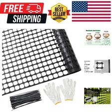 Plastic Mesh Fence Safety Fence, 4'x100' Roll with 100 Zip Ties, Resuable Tem...