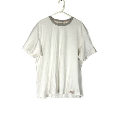 Scotch & Soda Textured Waffle T Shirt Contrasting Neck Men's XXL White Gray
