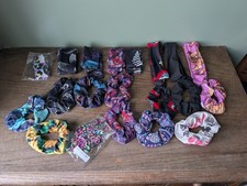 Lot 20 pc Scrunchies Some Matching Fabric Headbands Cotton Some New Colorful