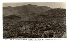 Mt Washington NH from Halfway Station ~Mt Cranmore Skimobiles ~ RPPC real photo