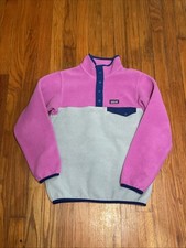 Patagonia Synchilla Fleece Snap-T Jacket Girls Youth Size Large 12Y Purple