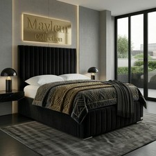 Image of Penrose Luxury Plush & Naples Upholstered Bed Frame - Multiple Colours UK