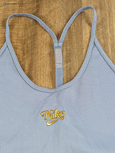 Canotta donna Nike Racerback allenamento tono oro logo in rilievo lavanda taglia M - Foto 5 di 7
