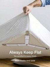 4Pcs Triangle Quilt Holders Adjustable Elastic Bed Sheet Clips Anti-Slip