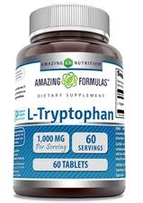 Amazing Formulas Suplemento En Tabletas De 1000 Mg De L-triptofano | Sin Ogm ...