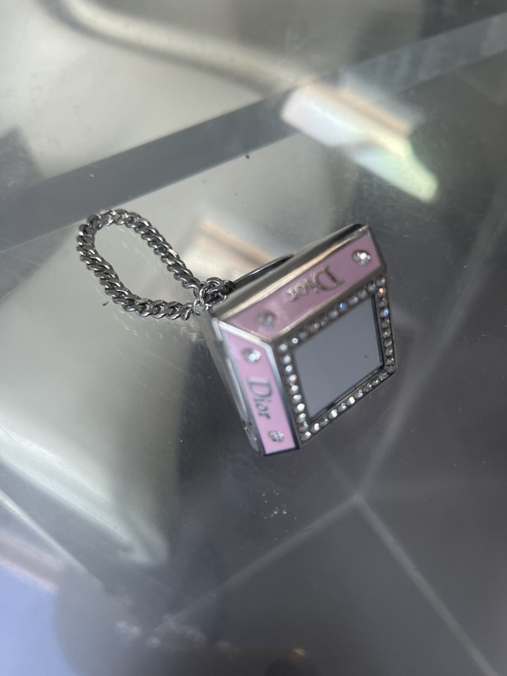 Christian Dior Princess Ring 001 Charm Lipstick Keyring Mirror Vintage