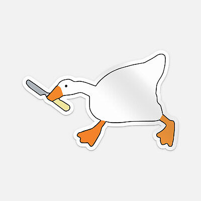 Goose With Knife Untitled Goose Game Sticker Vinyl Car Bumper Decal 