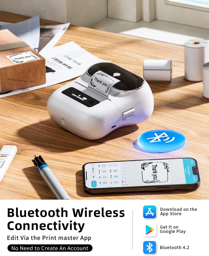 M220 3-Inch Bluetooth Thermal Barcode Label Printer for Business M220 3-Inch Bluetooth Thermal Barcode Label Printer for Business