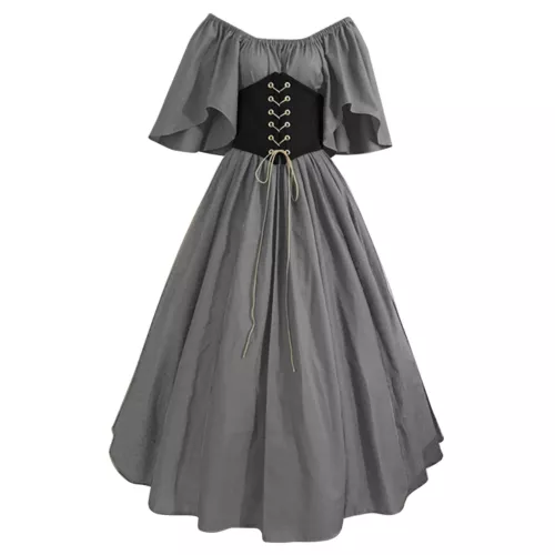 Womens Medieval Vintage Dress Gothic Cosplay Costume Renaissance Victorian Xmas - Picture 13 of 28
