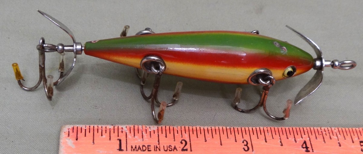 Lot De 2 Bouchons D'appât Vintage REBEL 5 1/2 – Flotteur Plongeur Minnow, Boîte D'attache