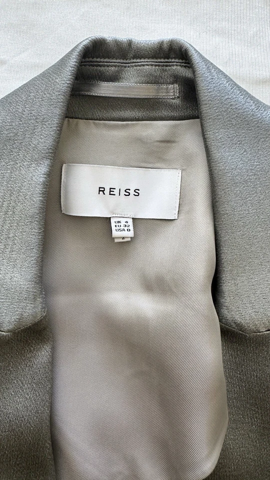 REISS  silver one  blazer sz 0 Xs - Image 4 of 4