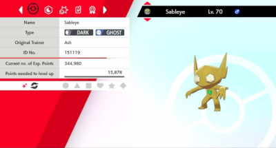 Pokemon Schwert & Schild Shiny Sableye 6IV Max EVs
