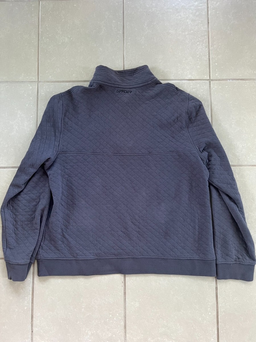 Spyder 1/4 Snap Mens Size XL Pullover Sweater Quilted Jacket Dark