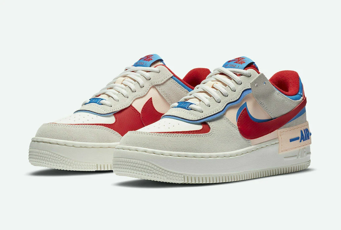 Nike Shadow Air Force 1 Sail Royal Red Blue Women s Size 6 New