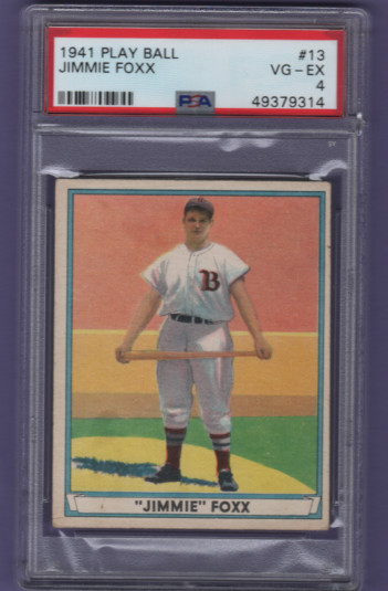 1941 Play Ball # 13 Jimmie Foxx PSA 4 VG-EX