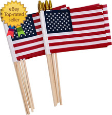 12 Pack Small American Flags on Stick Small US Flags/Mini American Flags