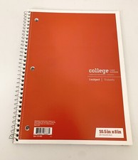 NEW College Ruled Notebook RED 70 Sheets 1 Subject 10.5" X 8" School ANT15