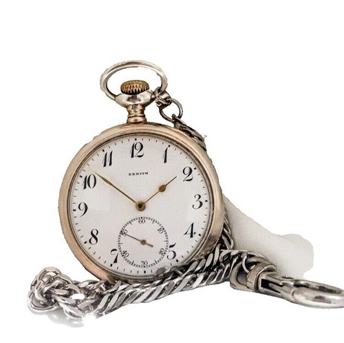 VTG Swiss Billodes Zenith Pocket Watch .800 Silver 15 Rubis Antique 1889 Expo Rare Victorian Ottoman 0.800 Silver Pocket Watch K.serkisoff  main image 3