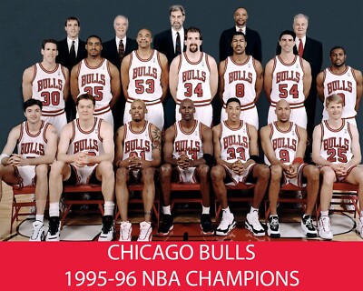 Chicago Bulls 1996 NBA Champions, 8x10 Color Team Photo