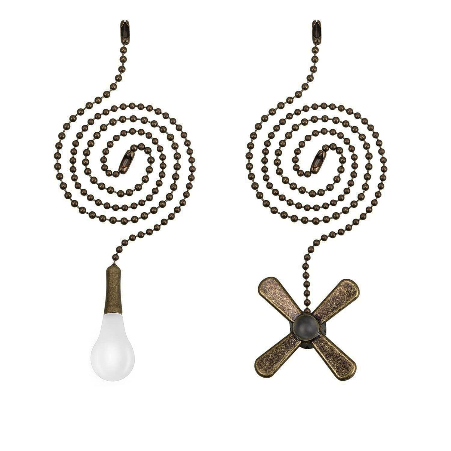 24-Inch Extra Long Ceiling Fan Pull Chain with Decorative Frosted Glass Bulb-image