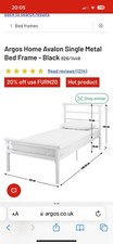 Argos Home Avalon white metal single bed frame