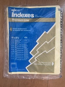National Indexes Premium Line 1-50 Black Leatherette/Gold Stamped Tab Dividers