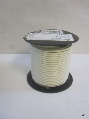 100' White 14 AWG/Gauge Plastic Primary Wire Made in the USA