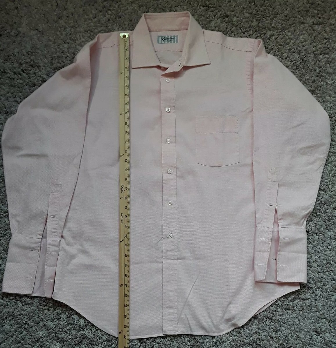 Custom Made Classic Gambert Shirt Men's Size 25x32 XL Pink