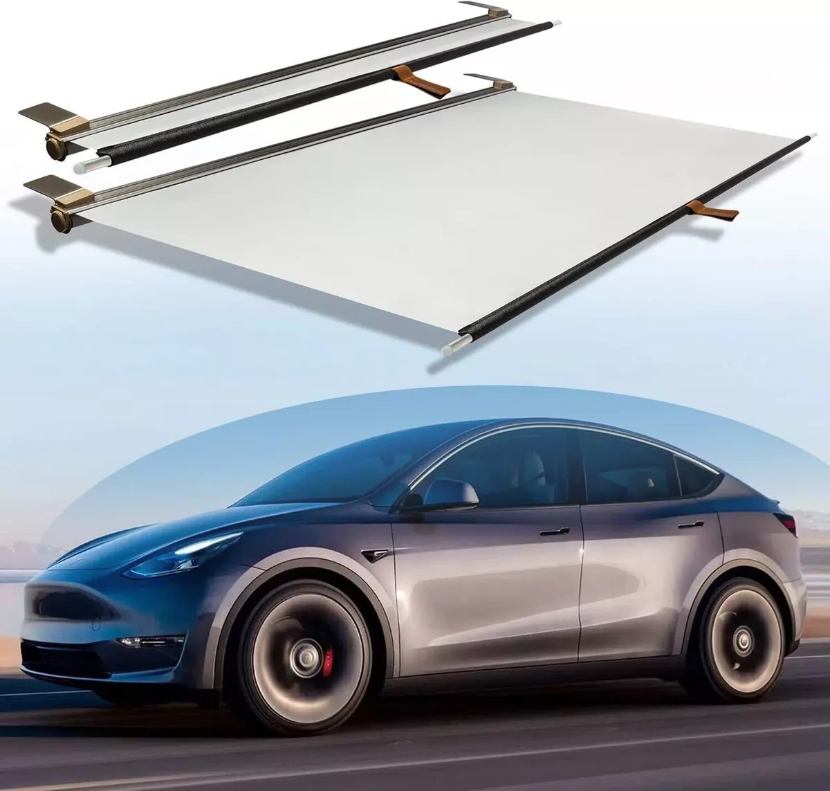 1 Pcs for Tesla Model Y Sunroof Retractable Sunshade Insulation Rolling  Storage