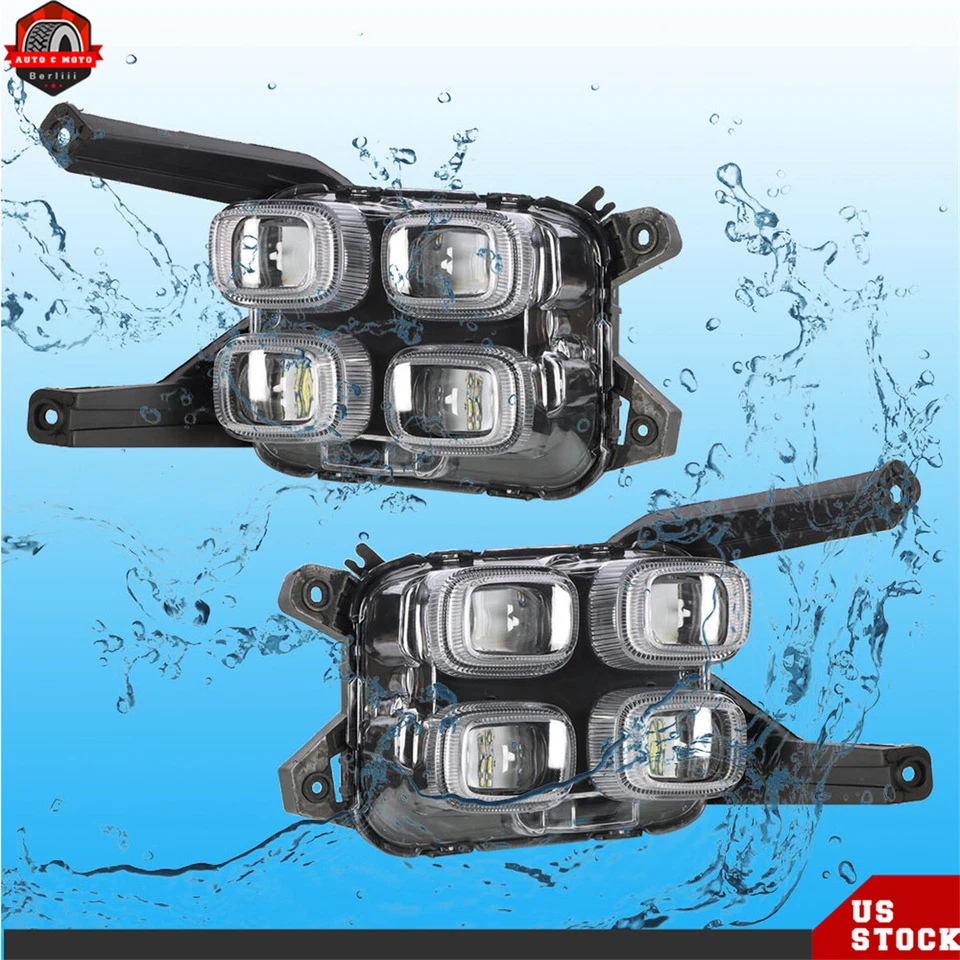 Luces antiniebla LED transparentes para Kia Sportage 2017-2018 luces de parachoques con kits de bisel diestro y derecho Foto 2 de 4