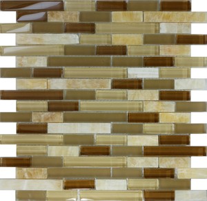 Honey Onyx Marble Glass Mosaic Tile Sample Backsplash Kitchen
