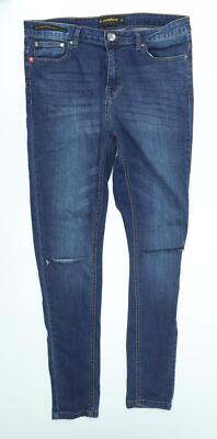 B Couture Damen Skinny Jeans blau Baumwollmischung Größe W32 L28