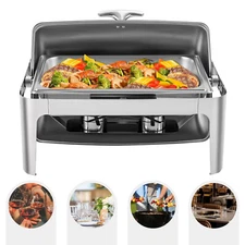 9.5QT Stainless Steel Clamshell Chafing Dish for Buffets and Events