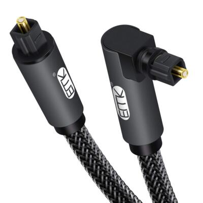 90 Degree Toslink Optical Cable 360 Degree Free-Rotating Plug Fiber Optic Cab...