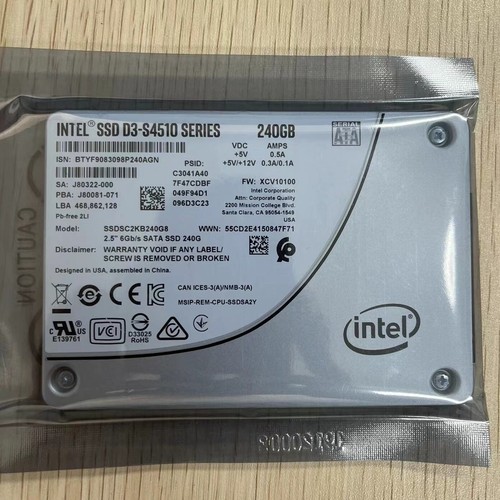 240GB SSD Intel S4510 SATA 6Gb/s 2.5" XCV10110 SSDSC2KB240G8 Solid State Drive - 第 1/3 張圖片