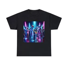 Unisex Adult T Shirt Aliens in Miami Extraterrestrial Party Scene Funny Graphic