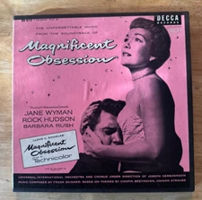 45 7" BOX SET 3 45 MOVIE SOUNDTRACK MAGNIFICENT OBSESSION ROCK HUDSON