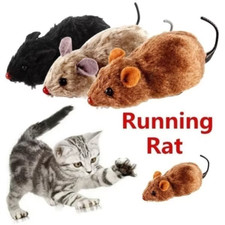 1Pcs Funny Lifelike Plush Mouse Running Rat Toy for Cats Dogs Pets Kids Random C