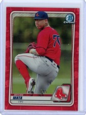 2020 Bowman Chrome Red Refractor #BCP-128 Bryan Mata #3/5