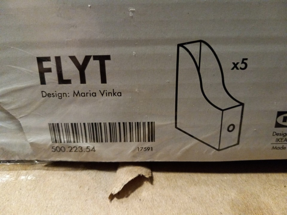 Ikea Flyt Magazine file, Set of 5, White New in Packaging eBay
