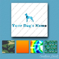 Custom Great Dane Dog Name Decal Sticker - 25 Printed Fills - 6 Fonts