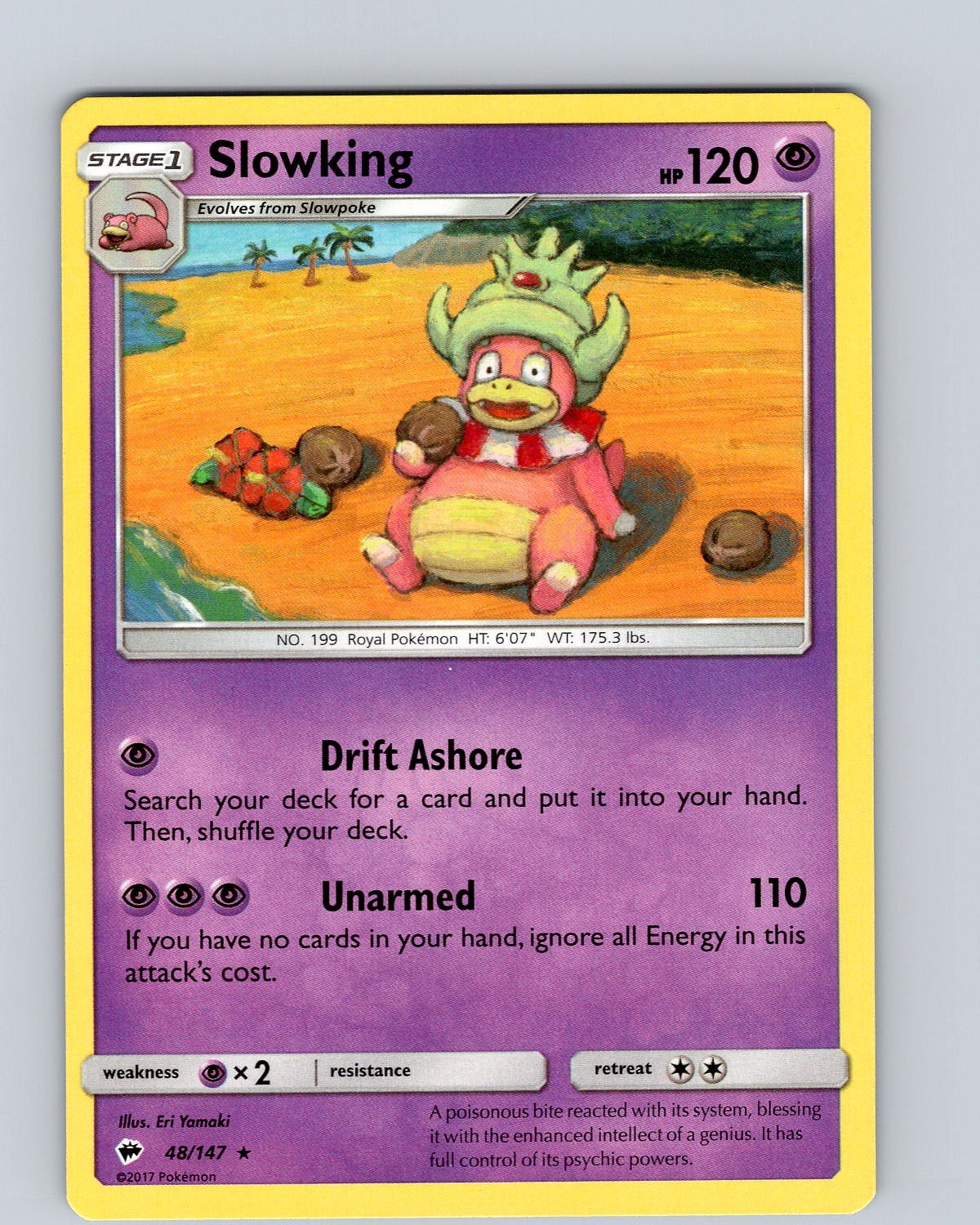 Pokemon TCG Slowking S&M Burning Shadows 48/147 Regular Rare Card NM