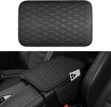 Amiss Car Center Console Cover, Upgraded Leather Car Armrest Cushion with 2 Stor