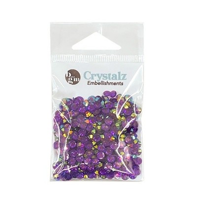 Buttons Galore Crystalz Clear Flat Back Gems-Plum