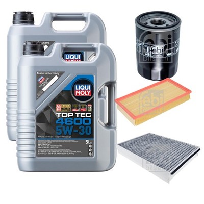 FEBI Inspektionspaket 10L Liqui Moly Top Tec 4600 5W-30 für Jaguar XJ X350 R 4.2