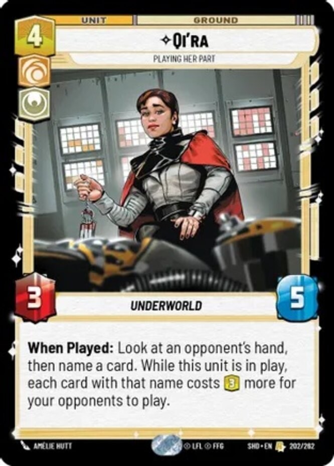 1X-Qi'ra - Playing Her Part-SWU02-Shadows of the Galaxy-Star Wars Unlimited
