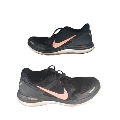Nike Dual Fusion X2 Running Shoes 9.5 Black Sunset Glow 819318-060 Athletic Gym